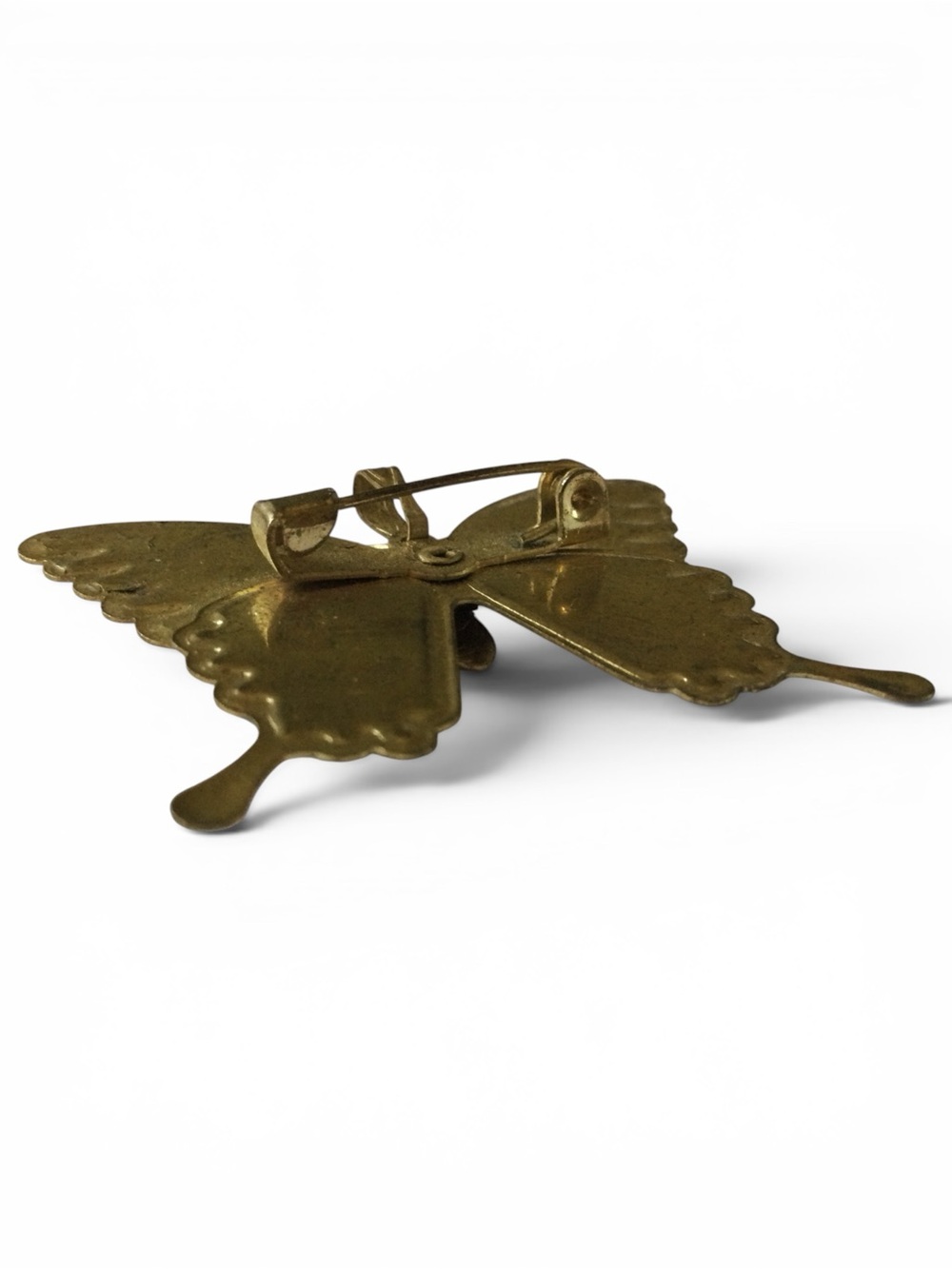 Vintage 1940s Gold-Tone Multicolored Enamel Butterfly Brooch & Pendant - Picture 10 of 11